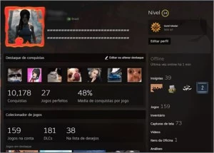CONTA STEAM NÍVEL 34 - 150 JOGOS - SEM BAN