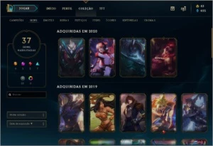 Conta de LeagueOfLegends muito boa varias Skins e champs !!! - League of Legends LOL