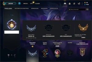 Conta prata 3 com 54 Skins e 99 Champs - League of Legends LOL