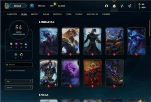Conta prata 3 com 54 Skins e 99 Champs - League of Legends LOL