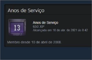 CONTA STEAM 13 ANOS