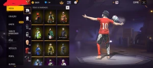 Conta gemada de free fire com barbinha e vários conjuntos
