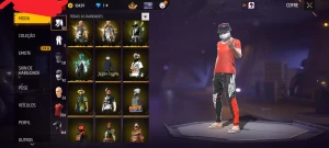 Conta gemada de free fire com barbinha e vários conjuntos
