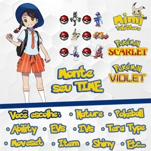 6 Pokémon Personalizados Shiny Monte Seu Time Scarlet Violet - Outros