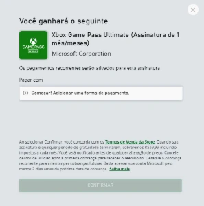 Gift card Xbox game pass ultimate (1 Mês) - Gift Cards
