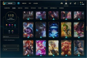 Conta prata 1 com 97 champs e 112 skins ( MAIN SUP ) - League of Legends LOL