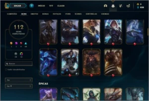 Conta prata 1 com 97 champs e 112 skins ( MAIN SUP ) - League of Legends LOL
