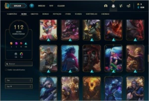 Conta prata 1 com 97 champs e 112 skins ( MAIN SUP ) - League of Legends LOL
