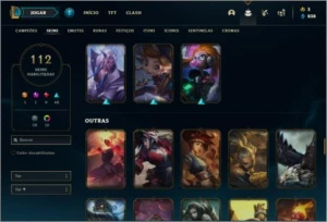 Conta prata 1 com 97 champs e 112 skins ( MAIN SUP ) - League of Legends LOL