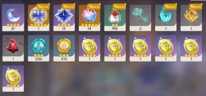 Ganyu, Layla + 2669 gemas e 14 desejos entrelaçados - Genshin Impact