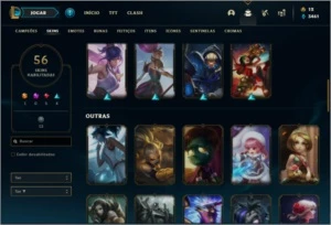 Conta ouro 2 com 95 champs e 56 skins - League of Legends LOL