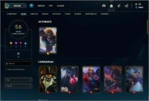 Conta ouro 2 com 95 champs e 56 skins - League of Legends LOL
