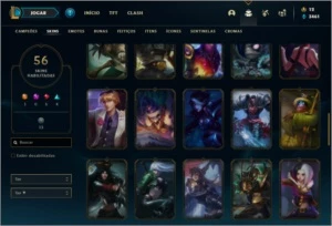 Conta ouro 2 com 95 champs e 56 skins - League of Legends LOL