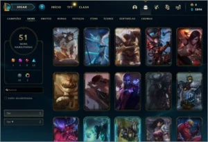 conta gold no lol 51 skins - League of Legends