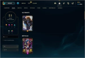 conta gold no lol 51 skins - League of Legends