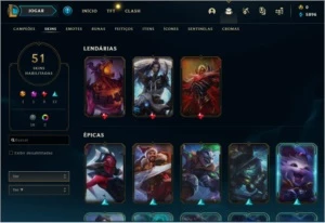conta gold no lol 51 skins - League of Legends