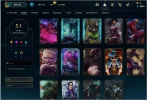 conta gold no lol 51 skins - League of Legends