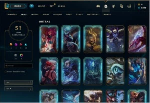 conta gold no lol 51 skins - League of Legends