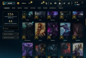 Unranked com 80 Champs e 49 Skins - League of Legends LOL