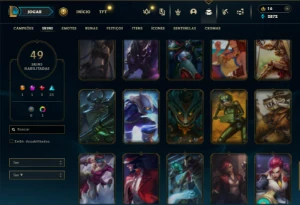 Unranked com 80 Champs e 49 Skins - League of Legends LOL