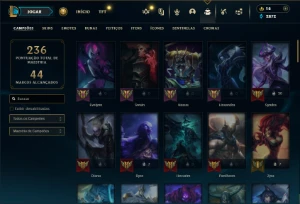 Unranked com 80 Champs e 49 Skins - League of Legends LOL