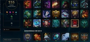 Conta LoL 155skins Ex-Diamond BomMmr/desde 2014 +1smurf - League of Legends