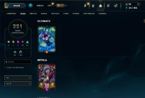 Diamante 3 com TODOS os champs e 221 Skins ( MAIN MID ) - League of Legends LOL