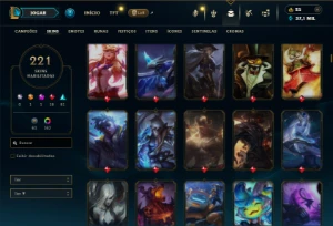 Diamante 3 com TODOS os champs e 221 Skins ( MAIN MID ) - League of Legends LOL