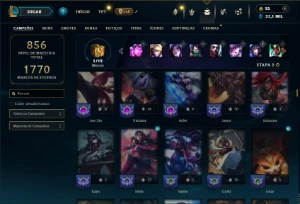 Diamante 3 com TODOS os champs e 221 Skins ( MAIN MID ) - League of Legends LOL