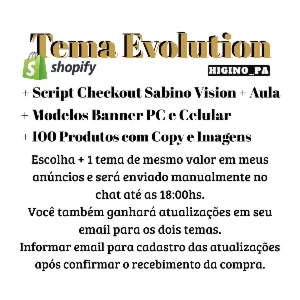 Tema Shopify Evolution + Atualizações Aulas E Bônus - Outros