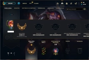Conta ouro 4 com  25 Champs e 10 Skins - League of Legends LOL