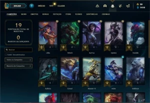 Conta ouro 4 com  25 Champs e 10 Skins - League of Legends LOL