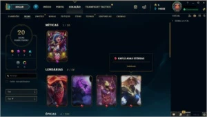 Conta LoL Lvl 103 - Gold 1/ 70 Campeões/20 Skins Boa - League of Legends
