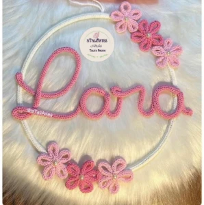 Guirlanda de Flores Personalizada em tricotin - Artesanato e Personalizados