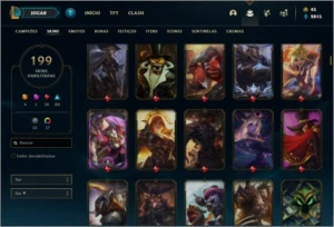 Conta platina 1 com 145 champs e 199 skins ( NIVEL 559 ) - League of Legends LOL