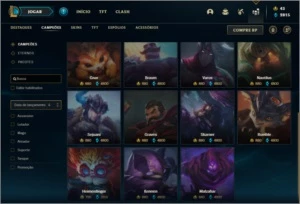 Conta platina 1 com 145 champs e 199 skins ( NIVEL 559 ) - League of Legends LOL