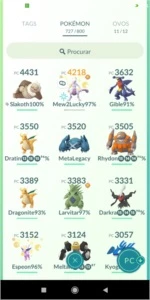 Conta Pokémon level 41