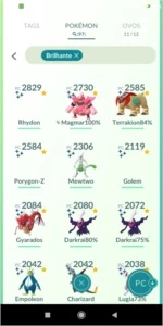 Conta Pokémon level 41