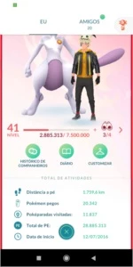 Conta Pokémon level 41