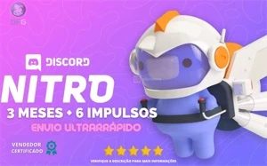 DISCORD NITRO GAMING 3 MÊSES + 6 IMPULSOS - [ 24 HORAS ON ]