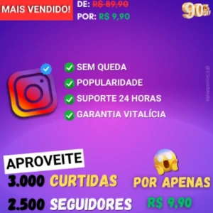 Promoção 3000 Curtidas Mais 2.500 Seguidores