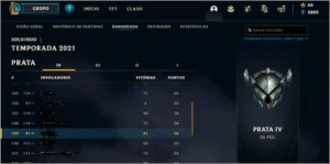 Conta no League Of Legends TOP LOL