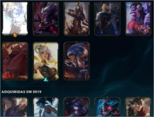 ACC Riot games Valorant 1° passe,LOL 57 skins, tft 9 lendas - League of Legends