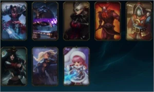 ACC Riot games Valorant 1° passe,LOL 57 skins, tft 9 lendas - League of Legends