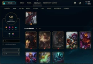 Conta Platina II 50 skins  Bom MMR - League of Legends LOL