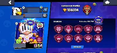 106/106 BRAWLERS/ 138k troféus / 500+ skins - Brawl Stars