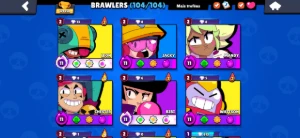 105/105 BRAWLERS/ 125k troféus / 350+ skins - Brawl Stars