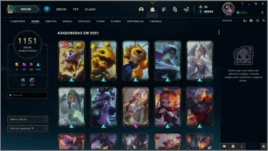 Conta League of Legends Diamante 4 1151 skins LOL