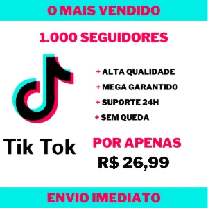 1.000 Seguidores no TikTok - Redes Sociais