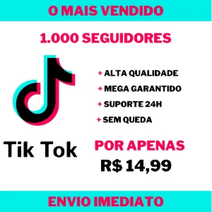 1.000 Seguidores no TikTok - Redes Sociais